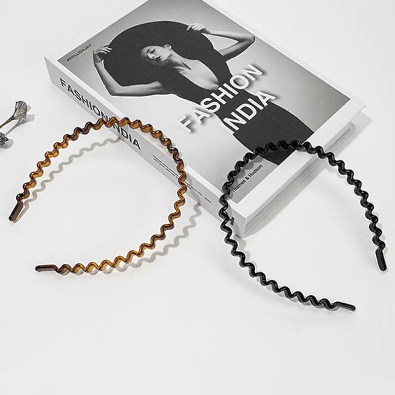 Black Wavy Hair Hoop for Women's Hairpin - Image 6