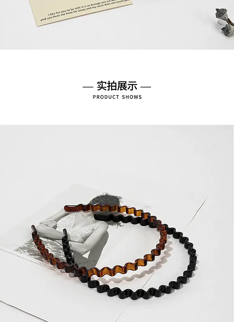 Black Wavy Hair Hoop for Women's Hairpin — feature 3
