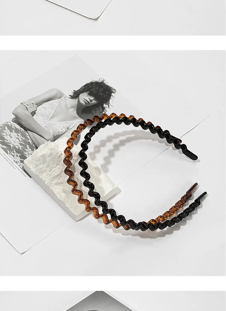 Black Wavy Hair Hoop for Women's Hairpin — feature 4