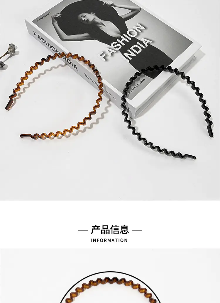 Black Wavy Hair Hoop for Women's Hairpin — feature 5