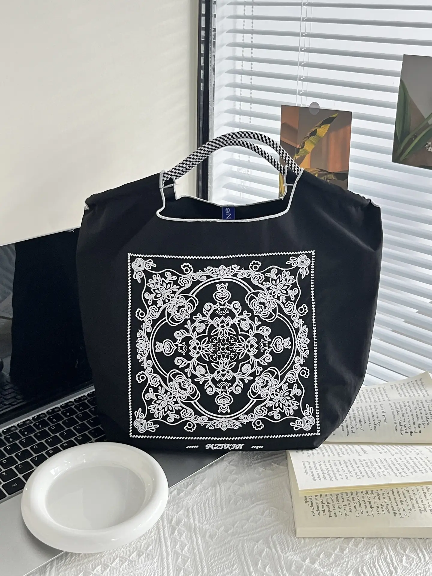 black cloisonne lotus