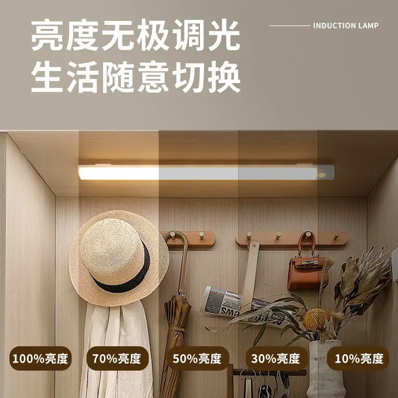 Ultra-thin smart human body induction led light strip magnetic self-adhesive wardrobe light strip rechargeable wine cabinet Cabinet light bar - Image 13