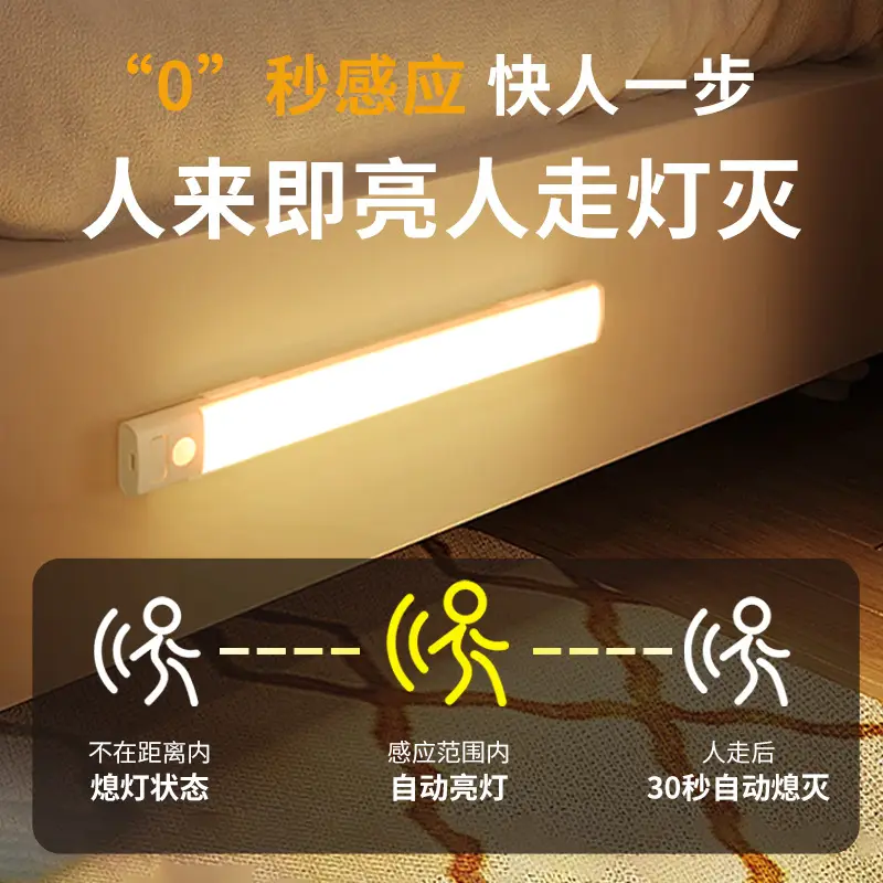 Ultra-thin smart human body induction led light strip magnetic self-adhesive wardrobe light strip rechargeable wine cabinet Cabinet light bar - Image 14