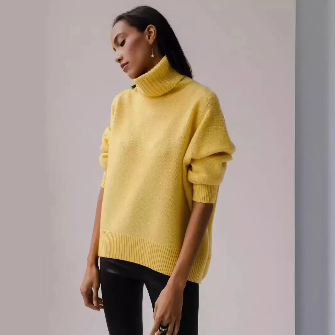 SY655 cross-border Amazon soft and comfortable high lapel solid color pullover not easy to pill solid color trendy Daily