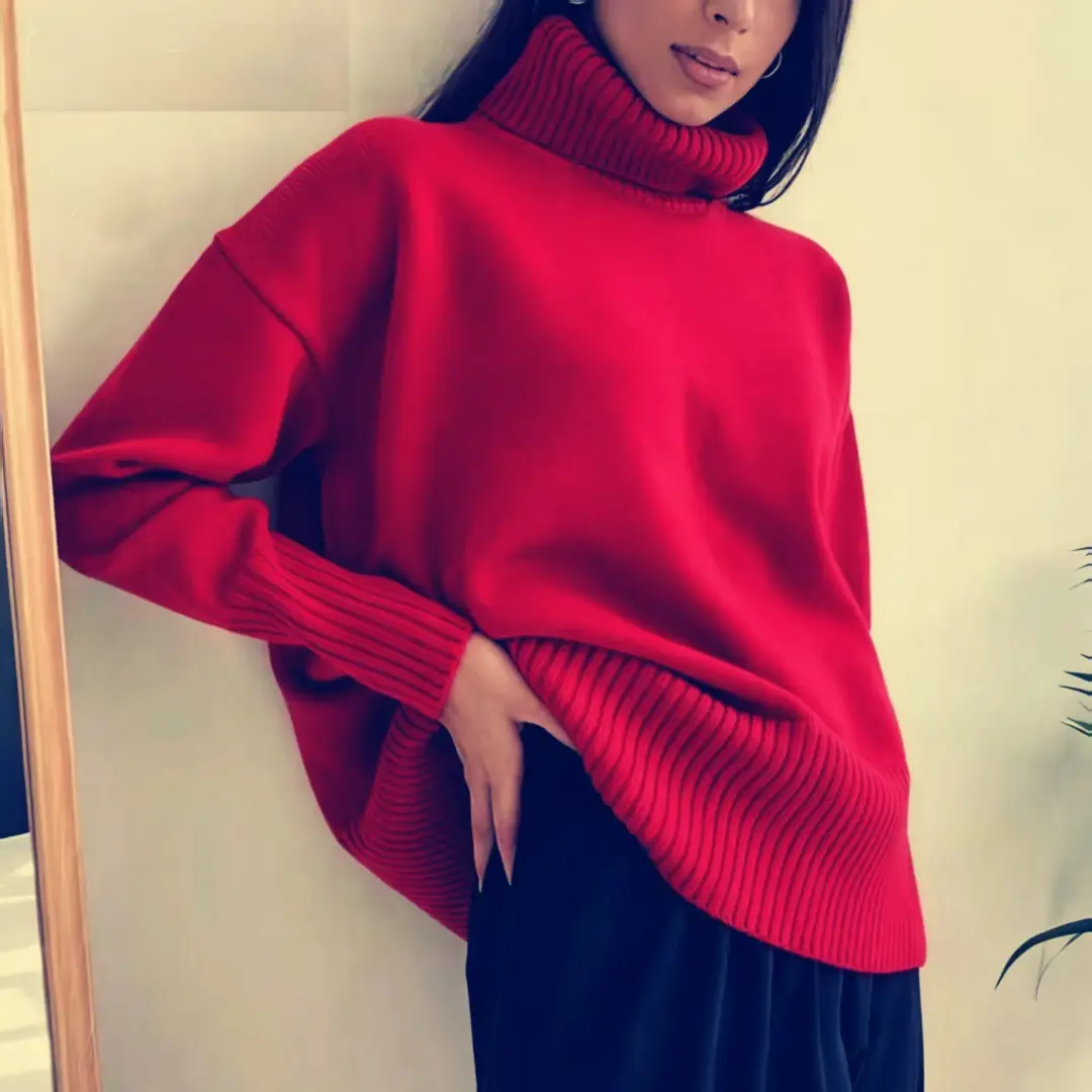 SY655 cross-border Amazon soft and comfortable high lapel solid color pullover not easy to pill solid color trendy Daily — feature 11