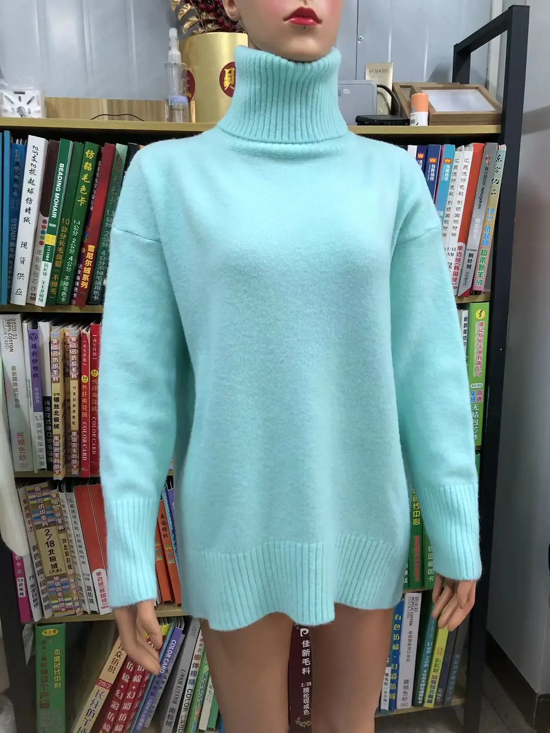 SY655 cross-border Amazon soft and comfortable high lapel solid color pullover not easy to pill solid color trendy Daily — feature 13