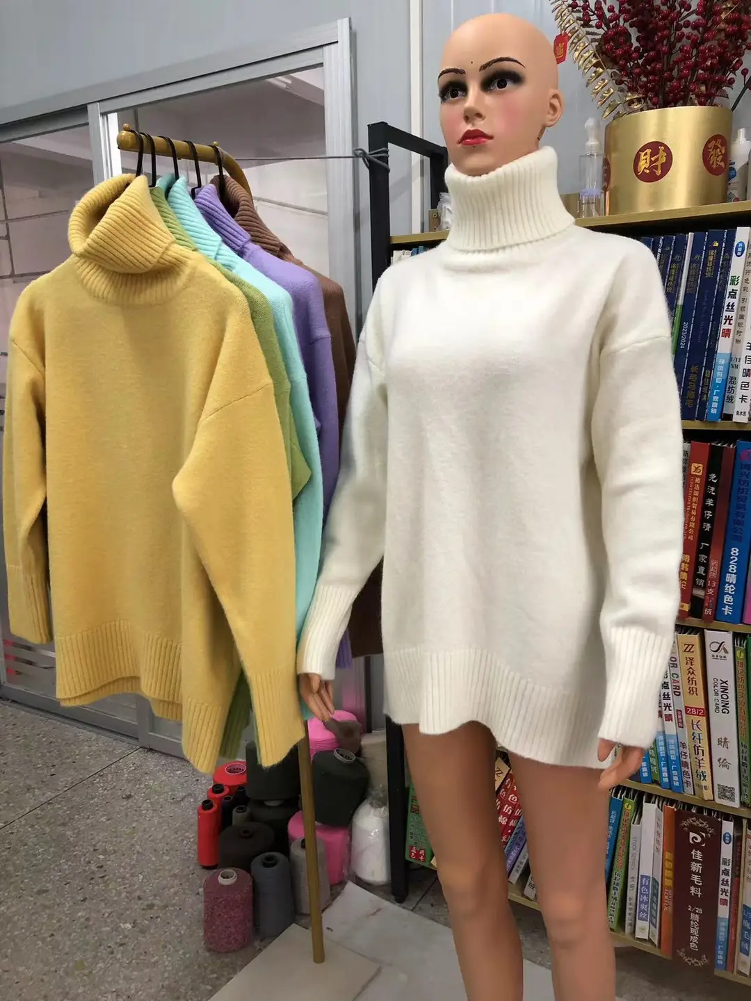 SY655 cross-border Amazon soft and comfortable high lapel solid color pullover not easy to pill solid color trendy Daily — feature 15