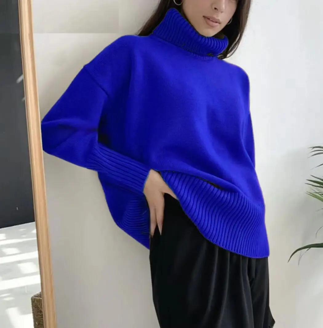 SY655 cross-border Amazon soft and comfortable high lapel solid color pullover not easy to pill solid color trendy Daily — feature 22