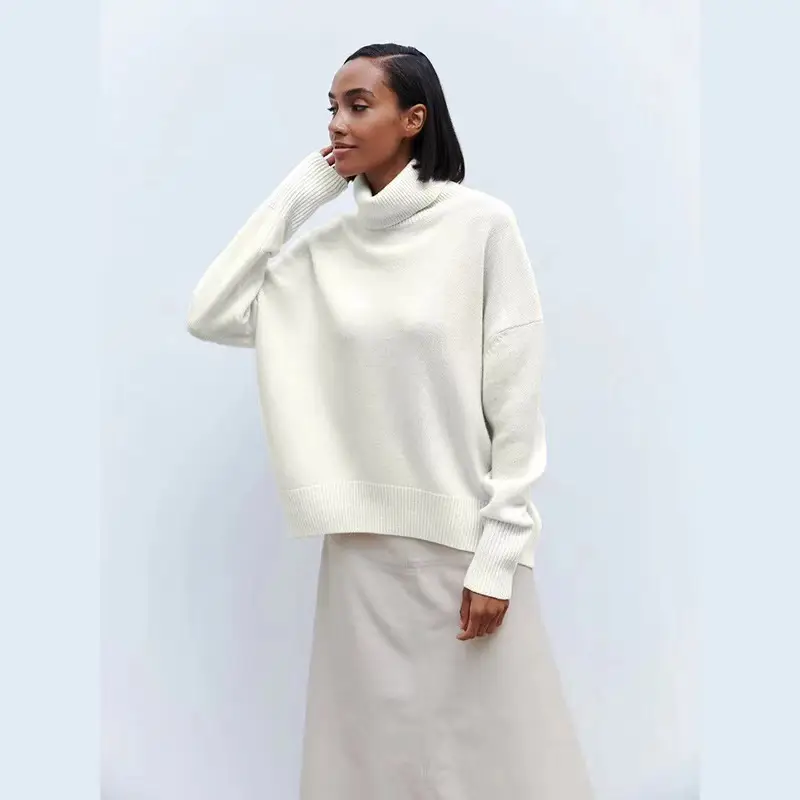 SY655 cross-border Amazon soft and comfortable high lapel solid color pullover not easy to pill solid color trendy Daily — feature 25