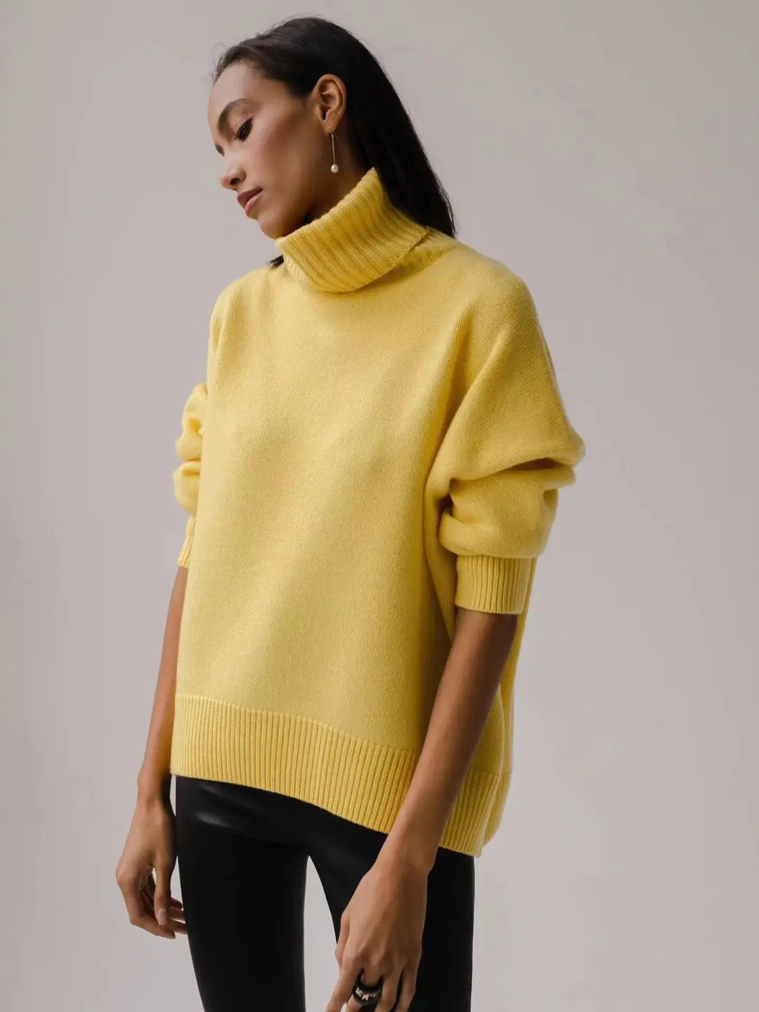 SY655 cross-border Amazon soft and comfortable high lapel solid color pullover not easy to pill solid color trendy Daily — feature 3