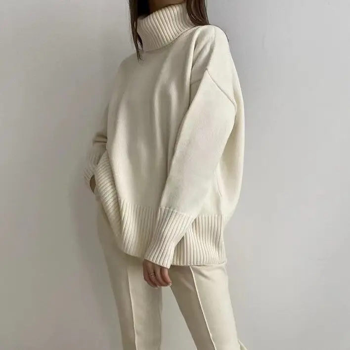 SY655 cross-border Amazon soft and comfortable high lapel solid color pullover not easy to pill solid color trendy Daily — feature 6