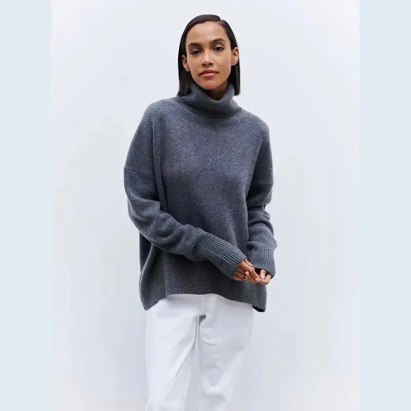 SY655 cross-border Amazon soft and comfortable high lapel solid color pullover not easy to pill solid color trendy Daily