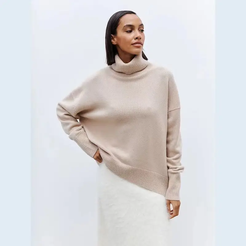 SY655 cross-border Amazon soft and comfortable high lapel solid color pullover not easy to pill solid color trendy Daily