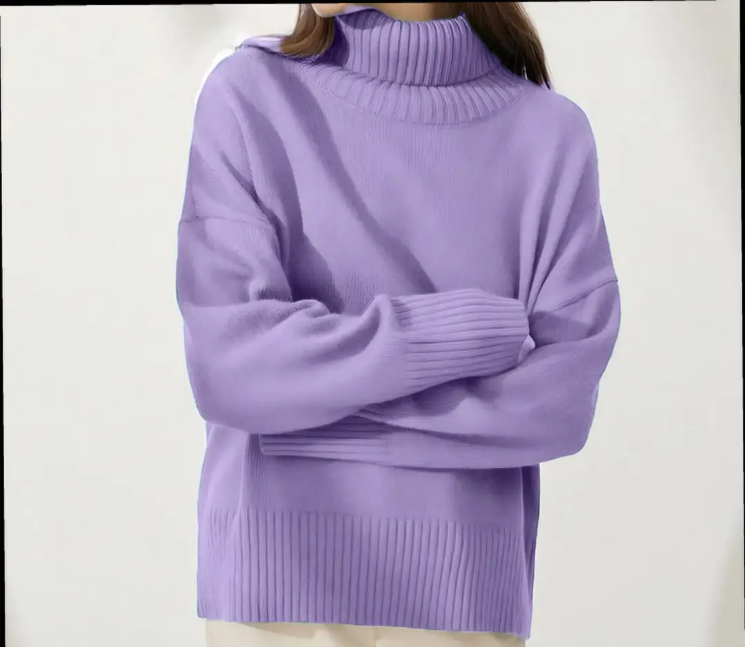 SY655 cross-border Amazon soft and comfortable high lapel solid color pullover not easy to pill solid color trendy Daily