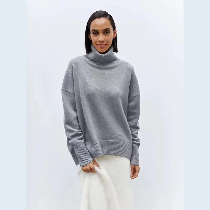 SY655 cross-border Amazon soft and comfortable high lapel solid color pullover not easy to pill solid color trendy Daily