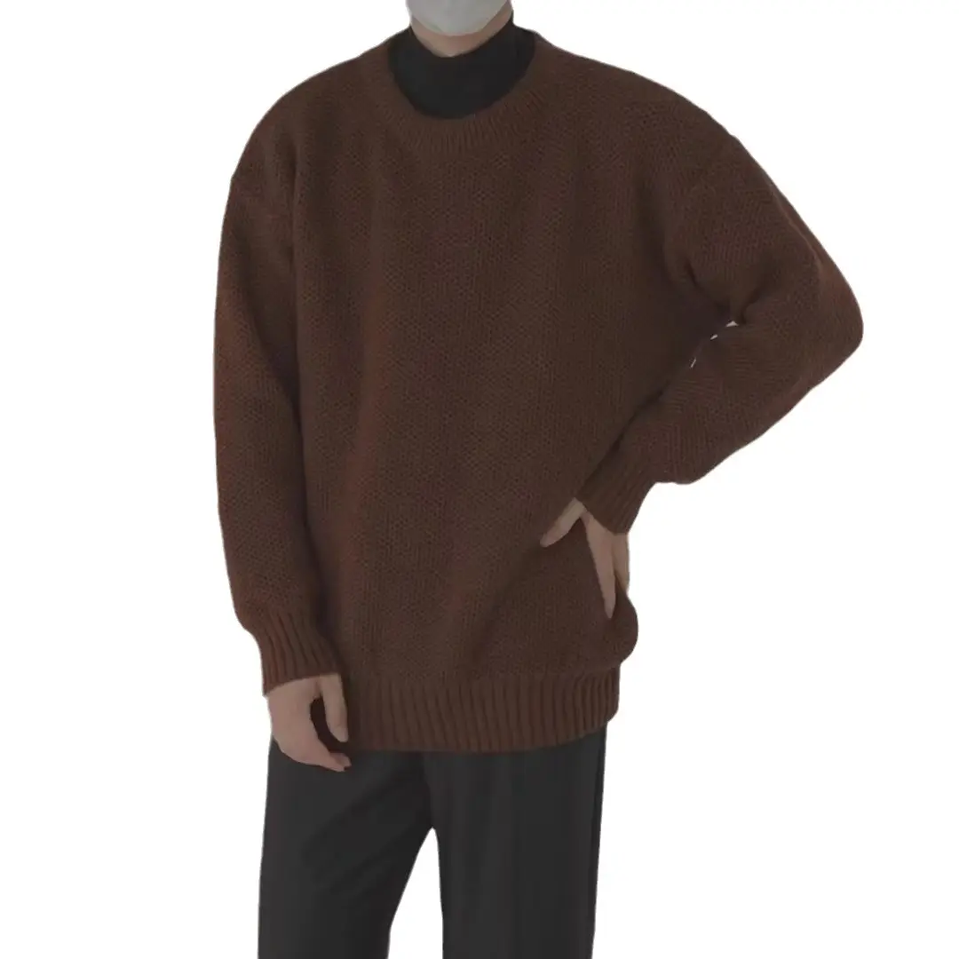 Men's Loose Fit Sweater Set Beige Black All Season