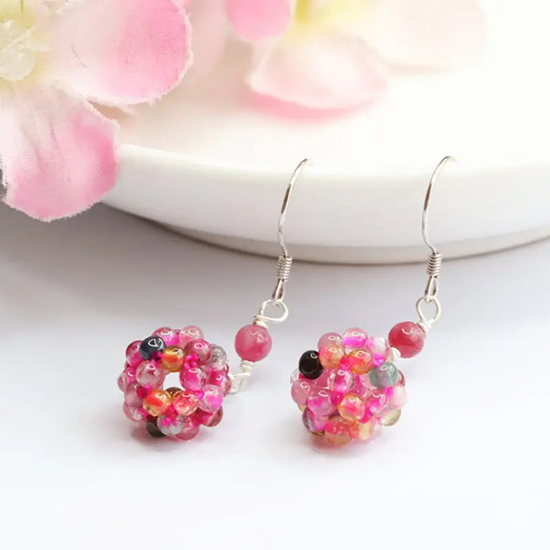 Guan Yu Inlaid Natural Tourmaline Earrings for Women - Image 2