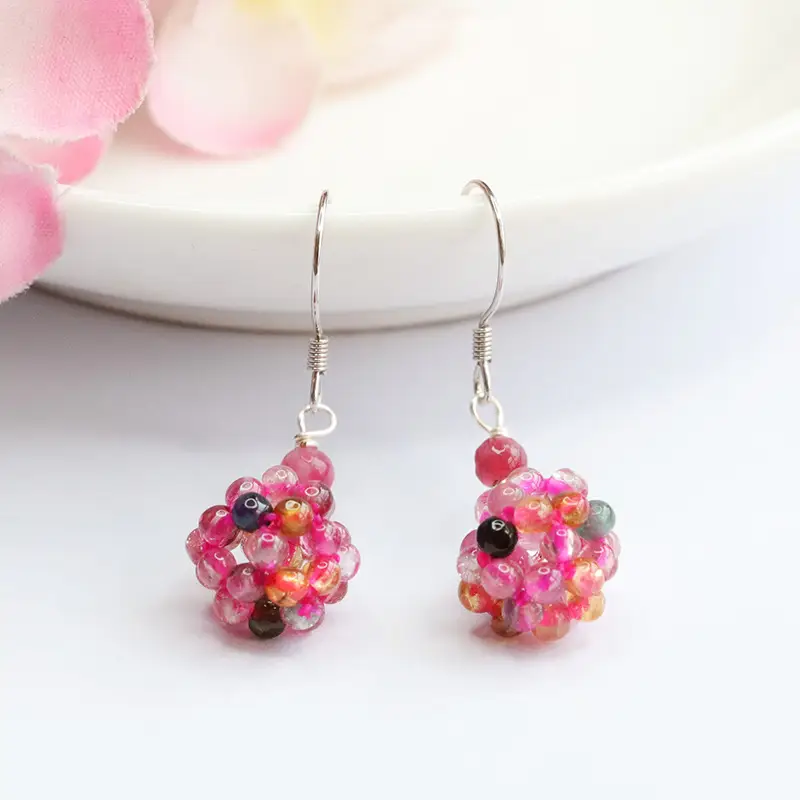 Guan Yu Inlaid Natural Tourmaline Earrings for Women - Image 4