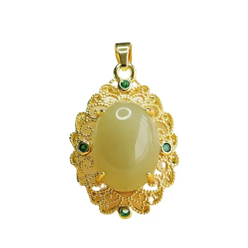 Aiyu Natural Hetian Jade Pendant Necklace Clear Water Material - Image 6