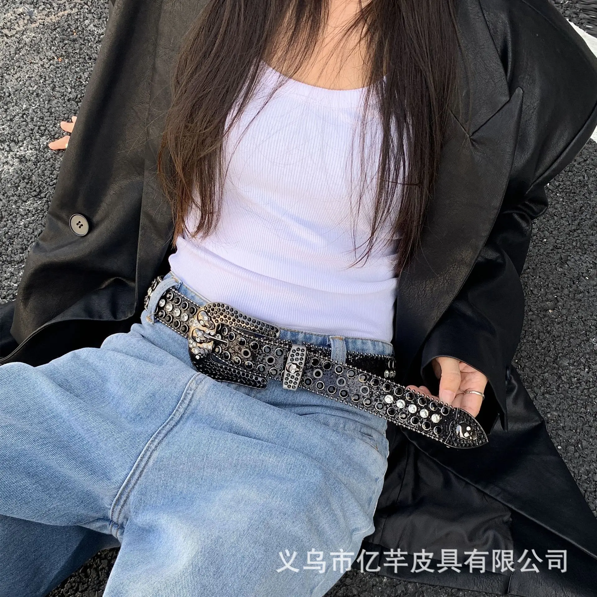 Black Rhinestone Crossbody Belt for Women — feature 15