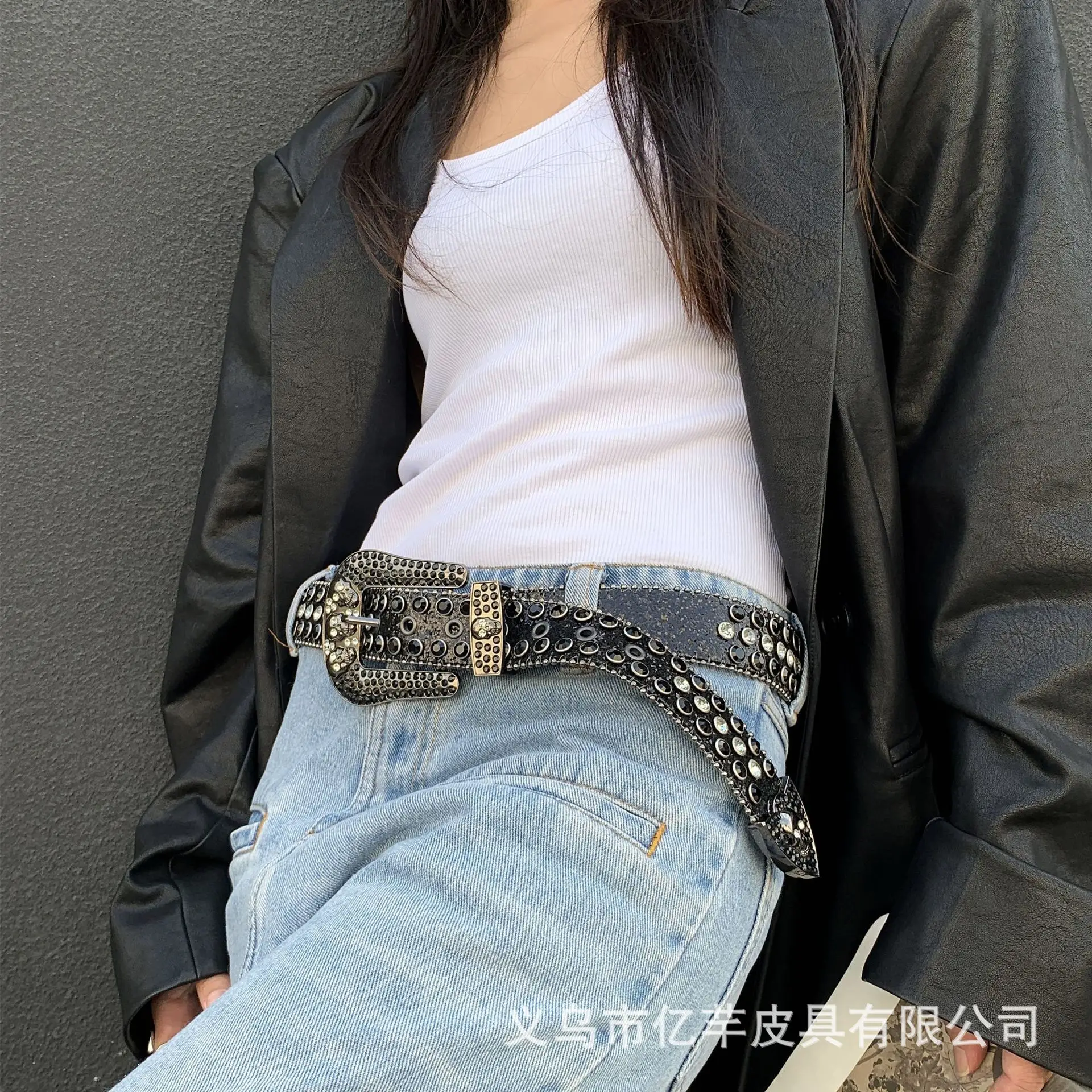 Black Rhinestone Crossbody Belt for Women — feature 17