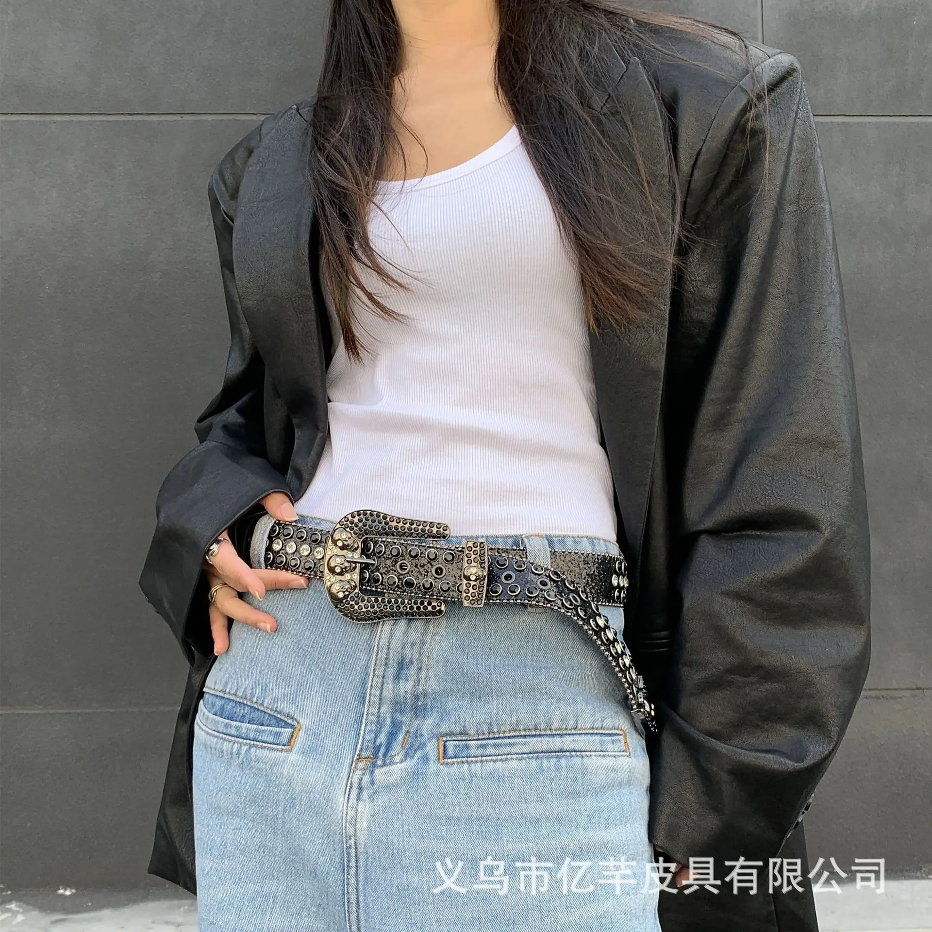 Black Rhinestone Crossbody Belt for Women — feature 18