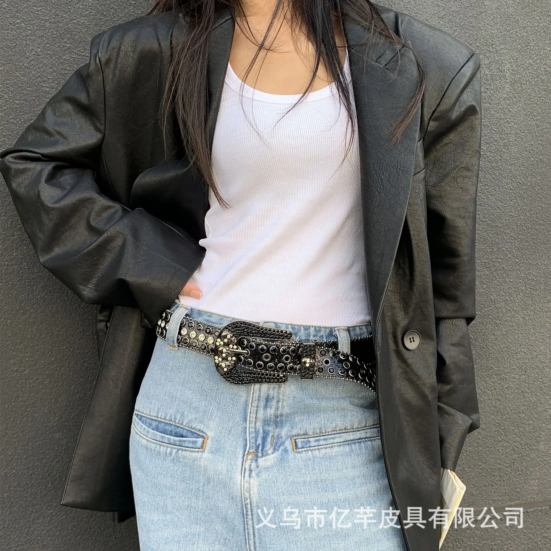Black Rhinestone Crossbody Belt for Women — feature 19