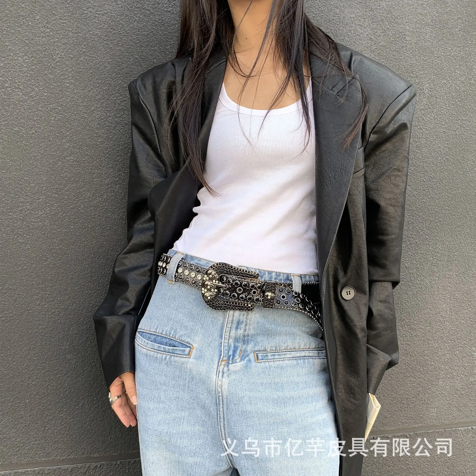 Black Rhinestone Crossbody Belt for Women — feature 20