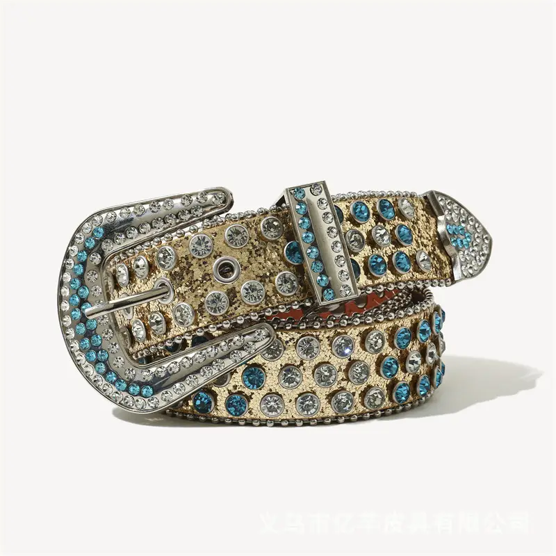 Black Rhinestone Crossbody Belt for Women