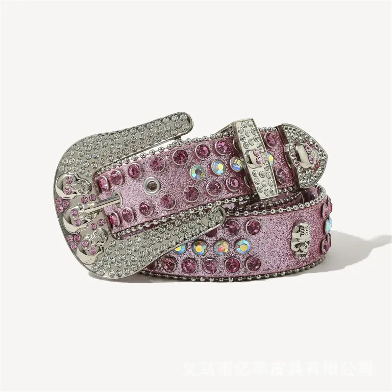 Black Rhinestone Crossbody Belt for Women