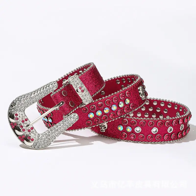 Black Rhinestone Crossbody Belt for Women