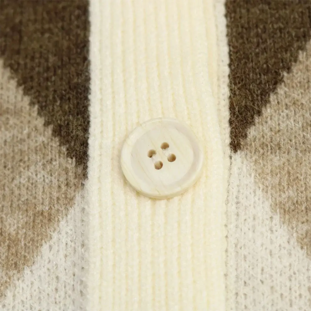 2025 V-Neck Knit Viscose Diamond Spalung Vest — feature 10