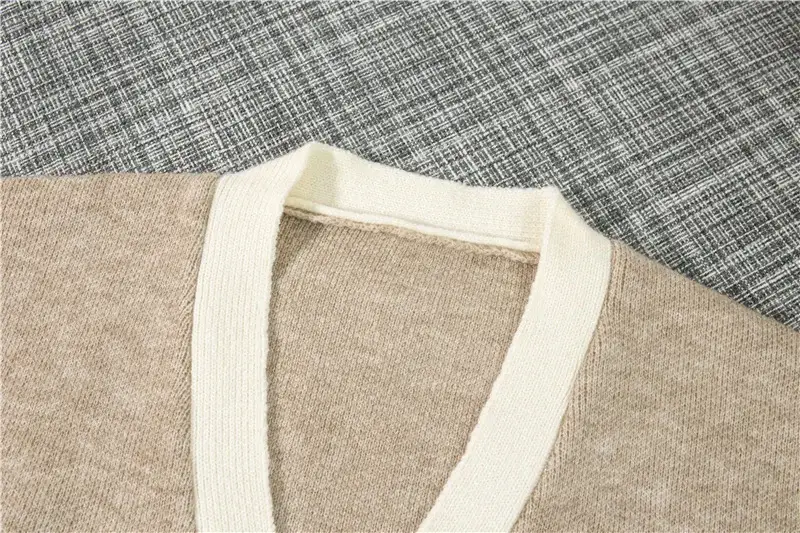 2025 V-Neck Knit Viscose Diamond Spalung Vest — feature 16