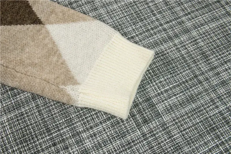 2025 V-Neck Knit Viscose Diamond Spalung Vest — feature 18
