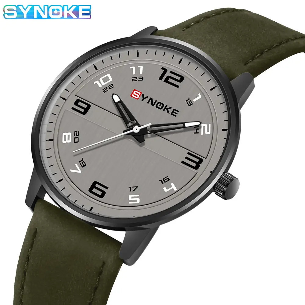 Retro Men's Quartz Watch Olive Belt 120mm - Image 5