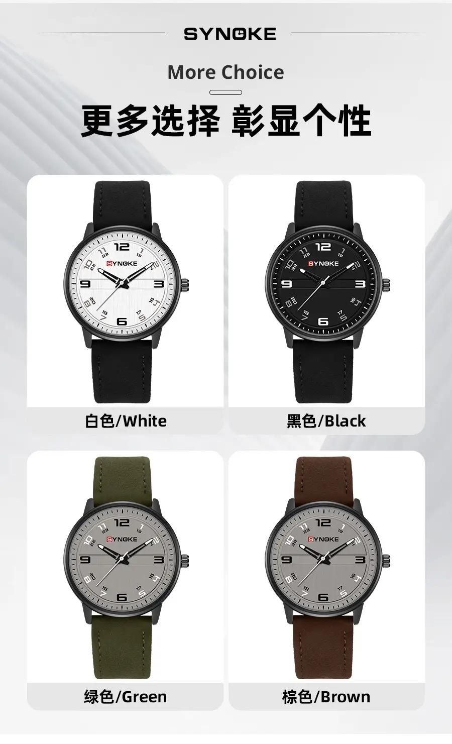 Retro Men's Quartz Watch Olive Belt 120mm — feature 12