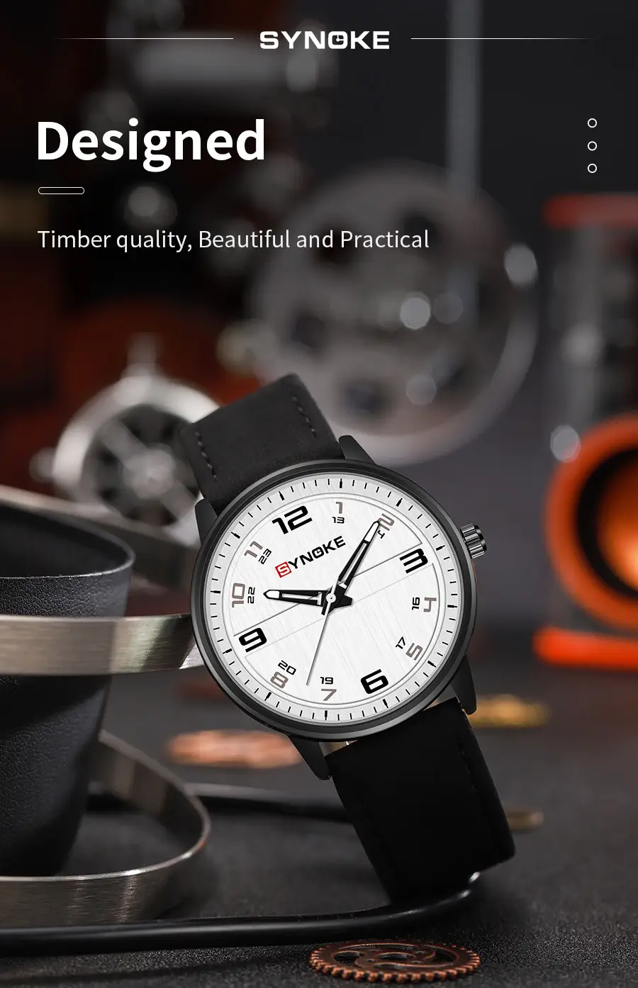 Retro Men's Quartz Watch Olive Belt 120mm — feature 23