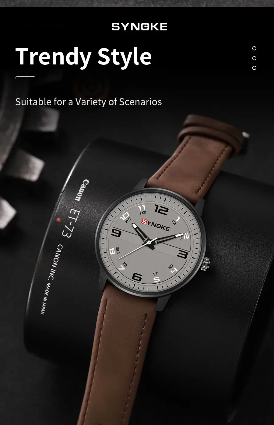 Retro Men's Quartz Watch Olive Belt 120mm — feature 24