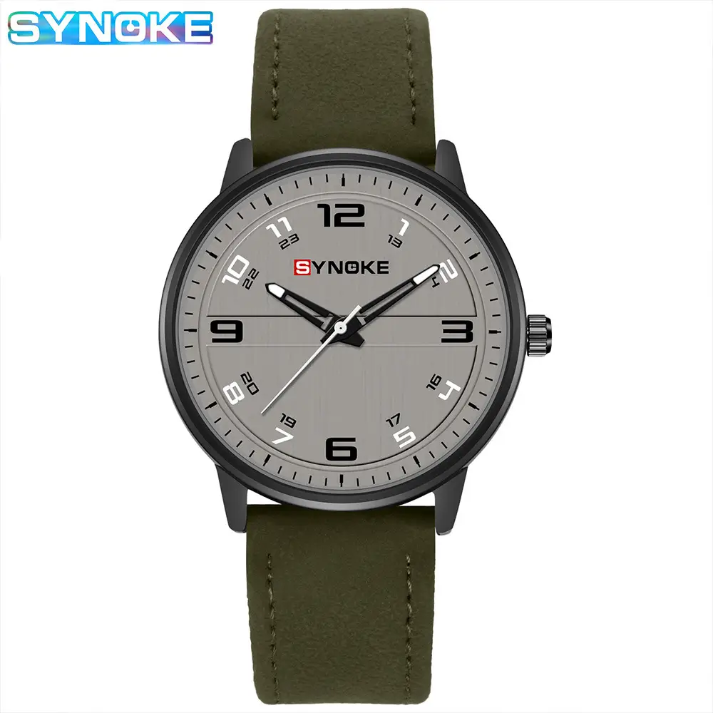 Retro Men's Quartz Watch Olive Belt 120mm - Image 4
