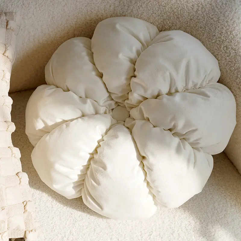 Cream Knotted Pillowcase Sofa Decor Brown Cushion - Image 16