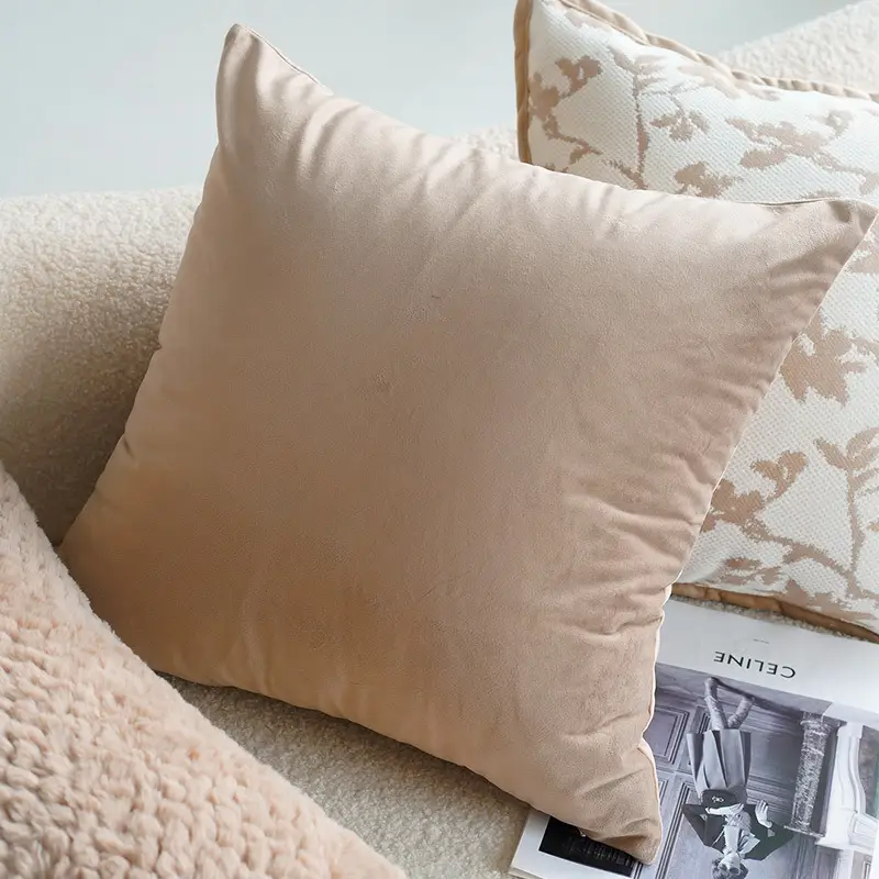 Cream Knotted Pillowcase Sofa Decor Brown Cushion - Image 17