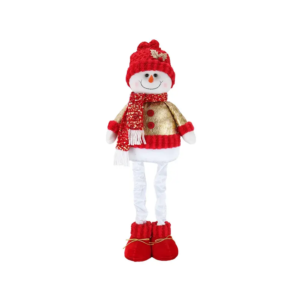 Christmas Gnome Doll 50cm Red Gold Telescopic Leg