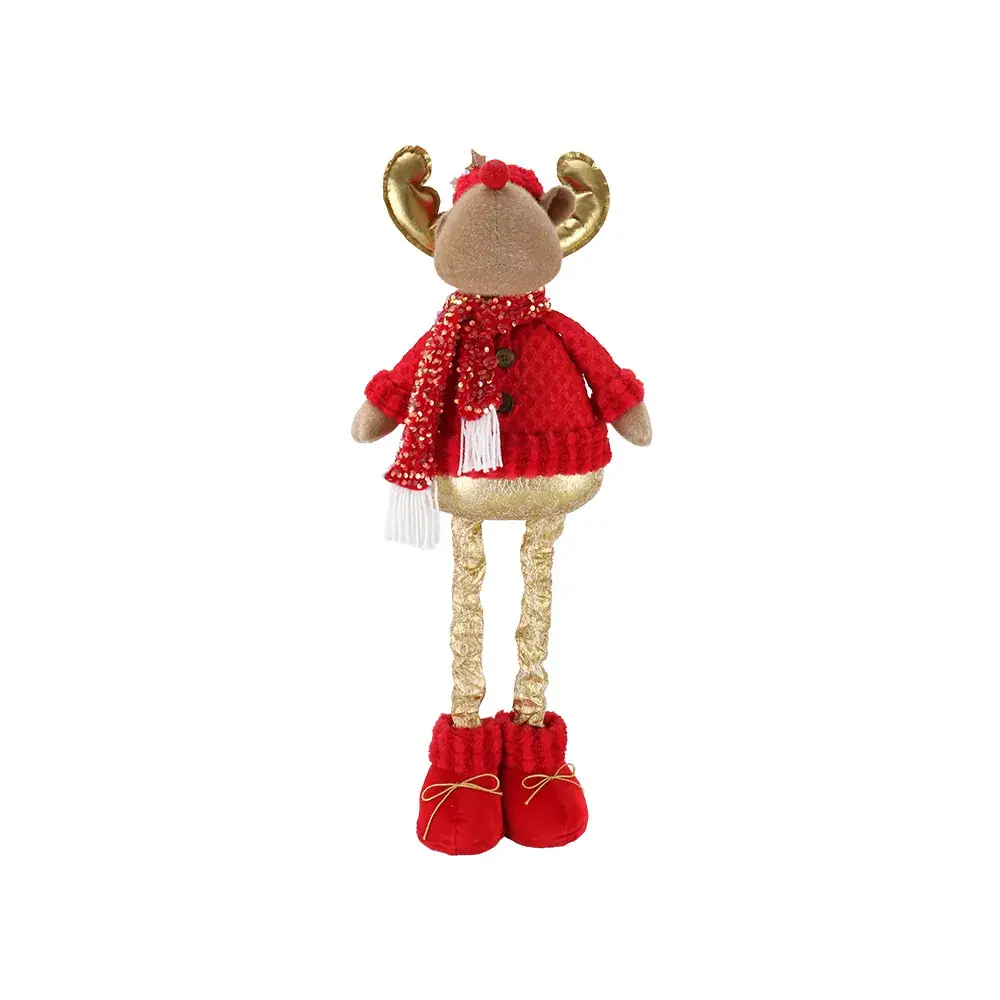 Christmas Gnome Doll 50cm Red Gold Telescopic Leg