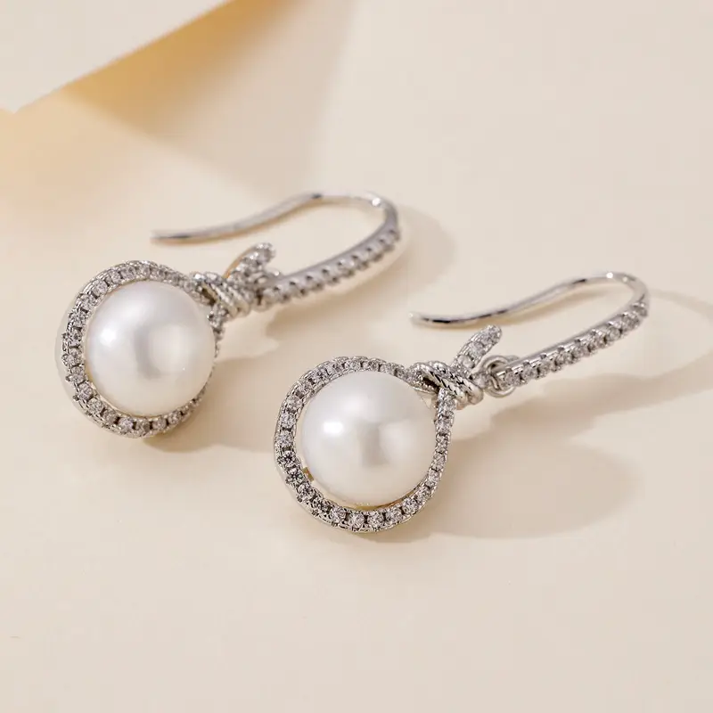 Pearl Drop Earrings for Women, Gold Plated, Drop Shaped - Image 4