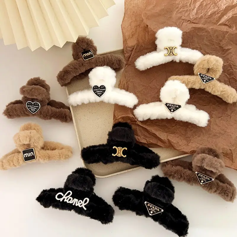 New plush flower hairpin with tassel and bear design - Image 13