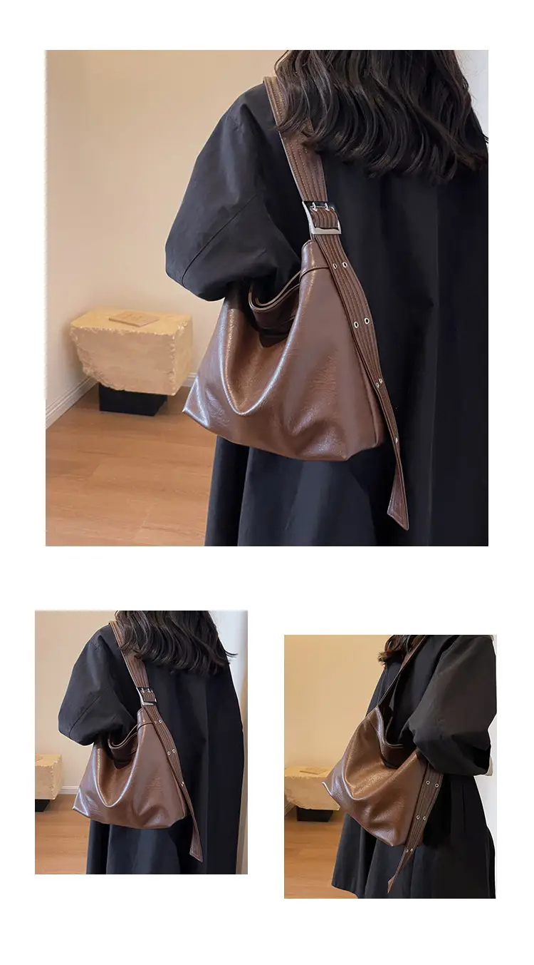 Black Leather Shoulder Bag for Women Winter 2023 — feature 11