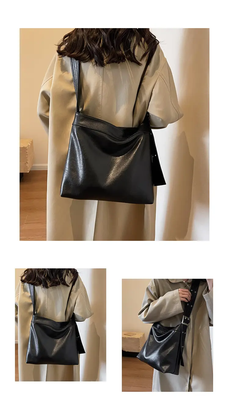 Black Leather Shoulder Bag for Women Winter 2023 — feature 8