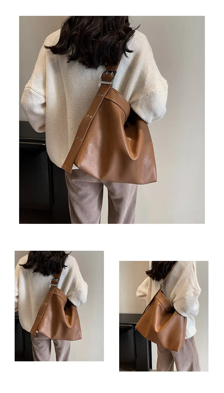 Black Leather Shoulder Bag for Women Winter 2023 — feature 9