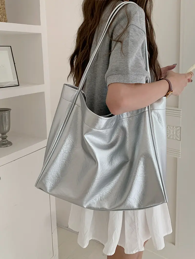 Brown Large Capacity Leather Tote Bag for Women — feature 20
