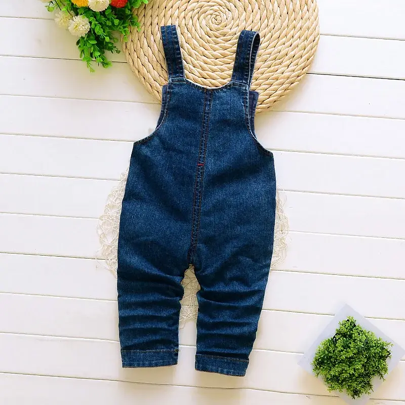 Girls Denim Overalls with Polka Dot Bow 1-4Y — feature 2